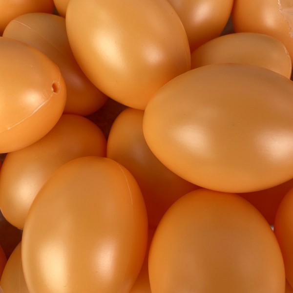 Lot de 10 Oeufs en plastique Orange clair, hauteur 6 cm, déco de Pâques et chasse aux oeufs - Photo n°3