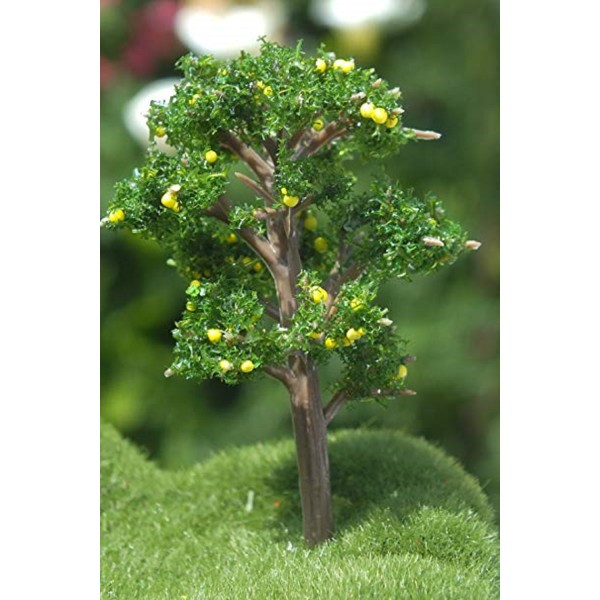 MINIATURE RESINE : arbre vert avec fruit jaune 7cm (26) - Photo n°1