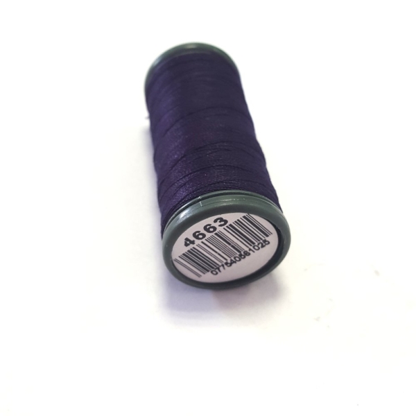 Fil a coudre - violet foncé 4663 - tous textiles - 120m - 100% PES - dmc - sachet 474 - Photo n°1