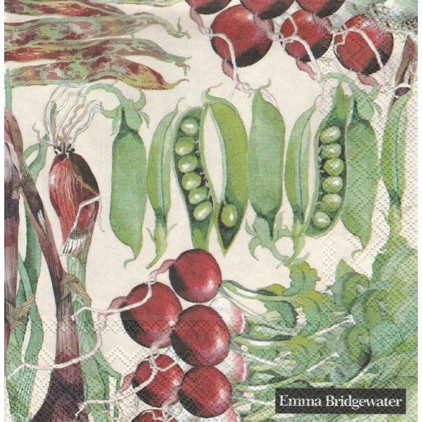 4 Serviettes en papier Légumes du jardin Format Lunch Emma Bridgewater L-715400 IHR - Photo n°1