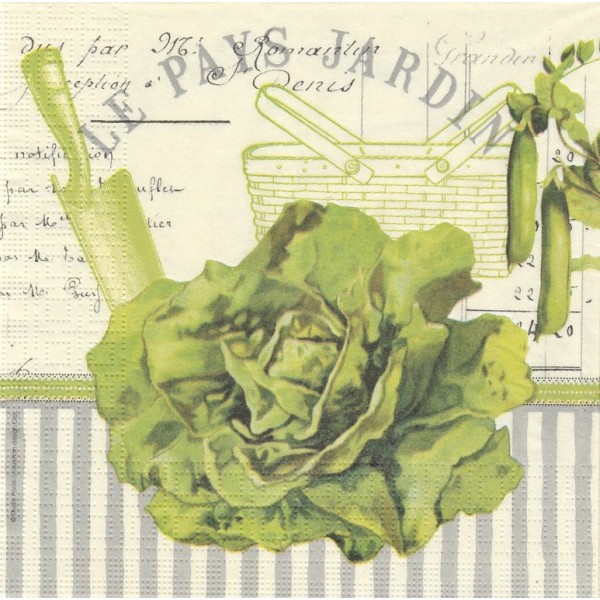 4 Serviettes en papier Salade La Laitue Format Lunch Decoupage Decopatch 1331982 Ambiente - Photo n°1