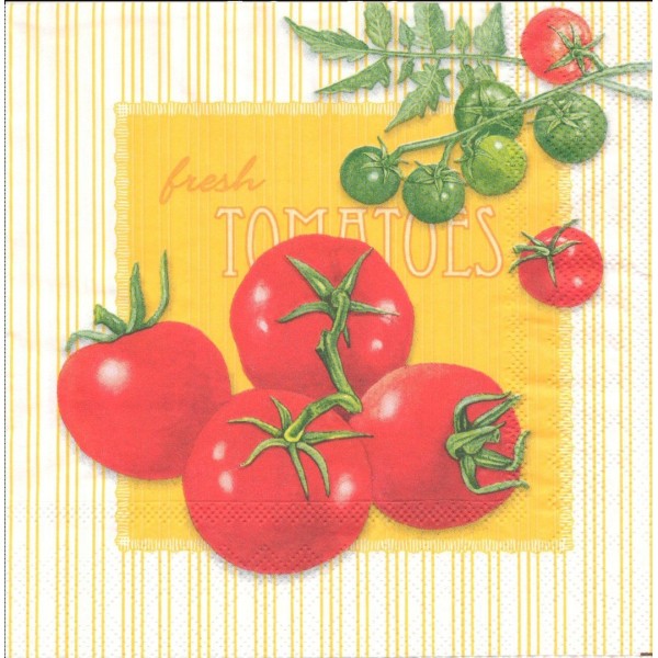 4 Serviettes en papier Tomates Pomodore Format Lunch Decoupage Decopatch 13305846 Ambiente - Photo n°1