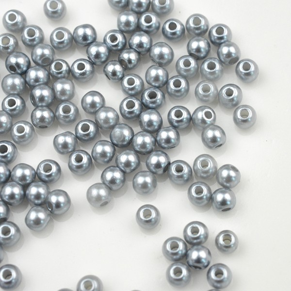 100 Perle imitation Brillant 3mm Couleur Gris Clair Creation Bijoux, Collier - Photo n°1
