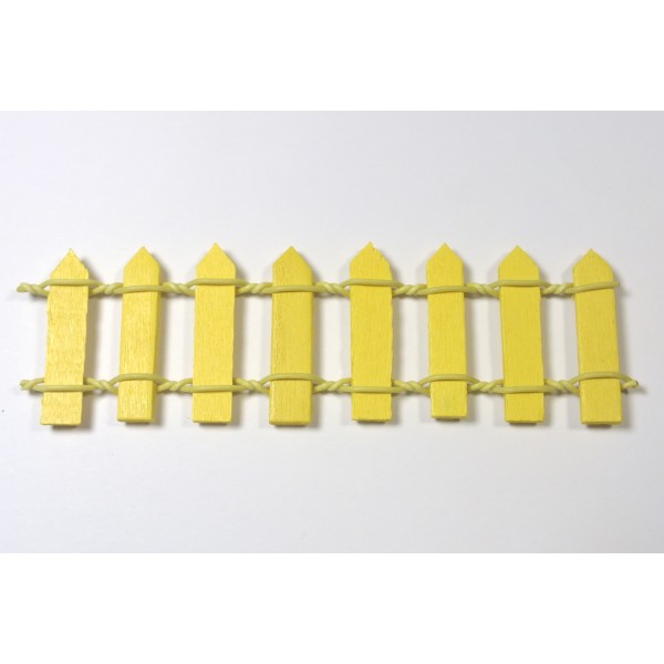 MINIATURE EN BOIS : barrière jaune  longueur 11cm - Photo n°1