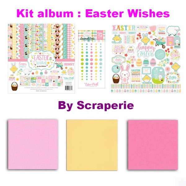 Kit album - Easter Wishes Echo Park - 30 x 30 cm - 6 pcs - Photo n°1