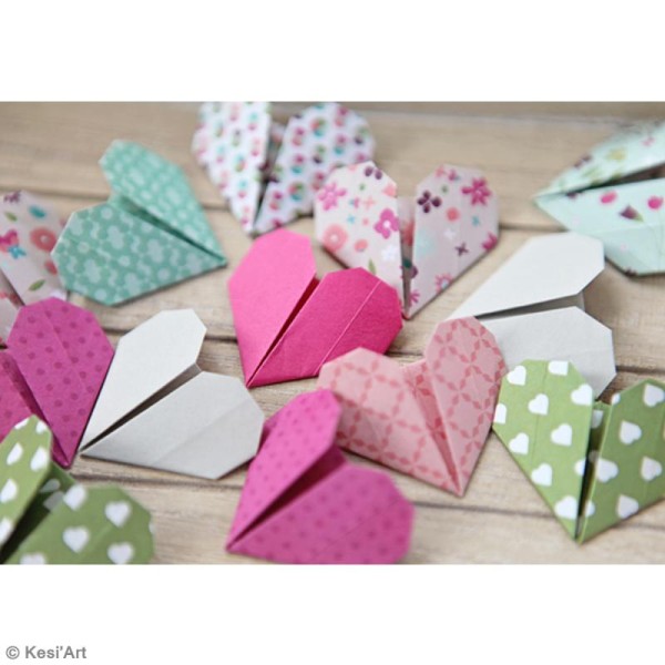 Papier origami Rect/Verso - Valentine - 20 x 20 cm - 12 pcs - Photo n°3