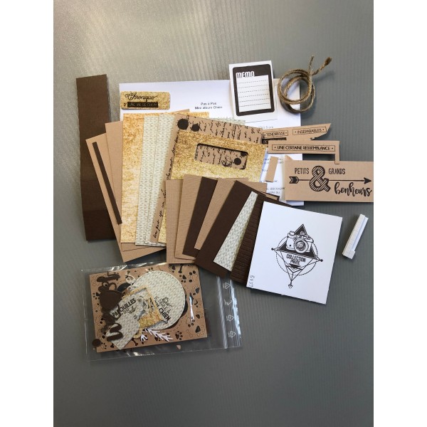 Kit scrapbooking mini album chien 10/15 cm, matériel et tutoriel compris - Photo n°3