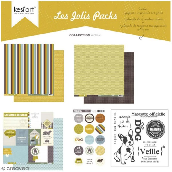Kit scrapbooking Wouaf - Les jolis packs - 5 pcs - Photo n°1