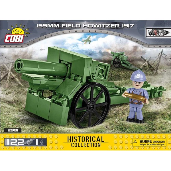 Canon 155 mm Field Howitzer - 122 pièces , 1 figurine 1917 Cobi - Photo n°1