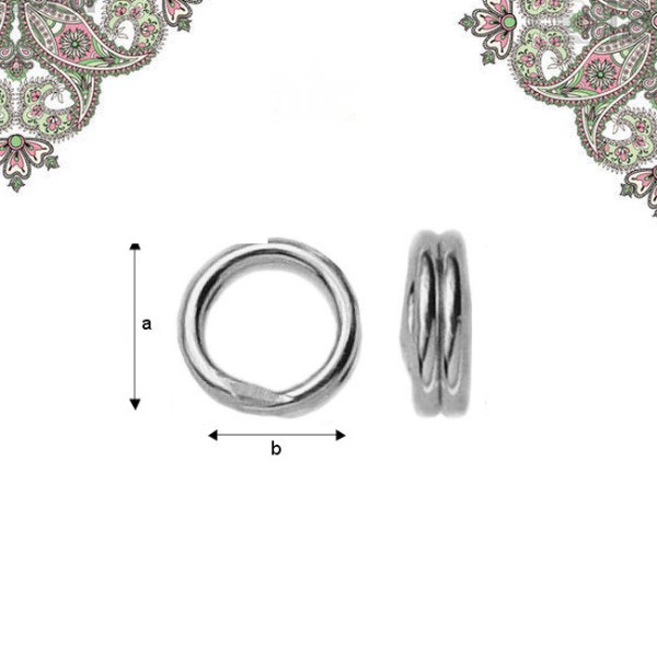Argent 925- lot de 10 anneaux doubles a=5mm - Photo n°1