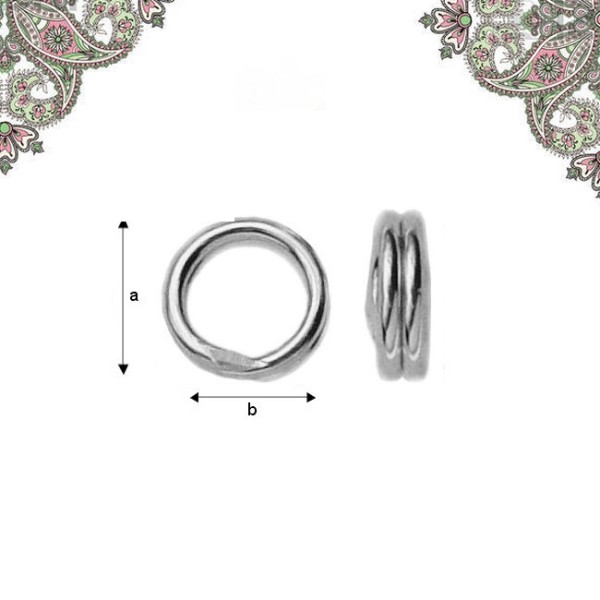 Argent 925- lot de 10 anneaux doubles a=6 mm - Photo n°1