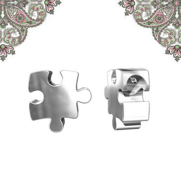 Argent 925 - perle Lettre Puzzle 3D 8.2*8.7 mm pour chaines et bracelet - Photo n°1