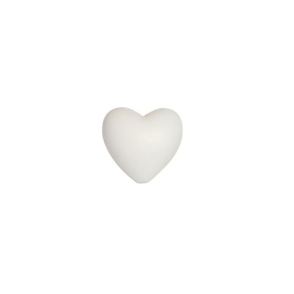 Perle en Silicone Blanc Coeur 24mm x 20mm, Creation Attache Tetine, Bijoux - Photo n°1