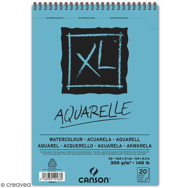 Carnet A5 Canson XL - Aquarelle - 20 feuilles - Photo n°1