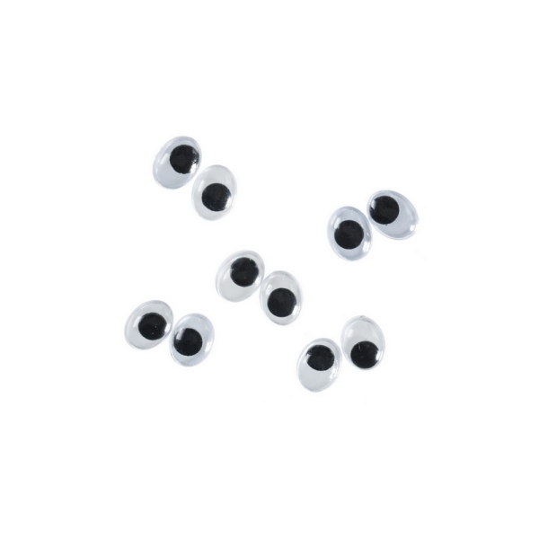 Lot de 10 Yeux Ovales 12x10mm, à pupille mobile, en plastique, 5 paires à coller - Photo n°1