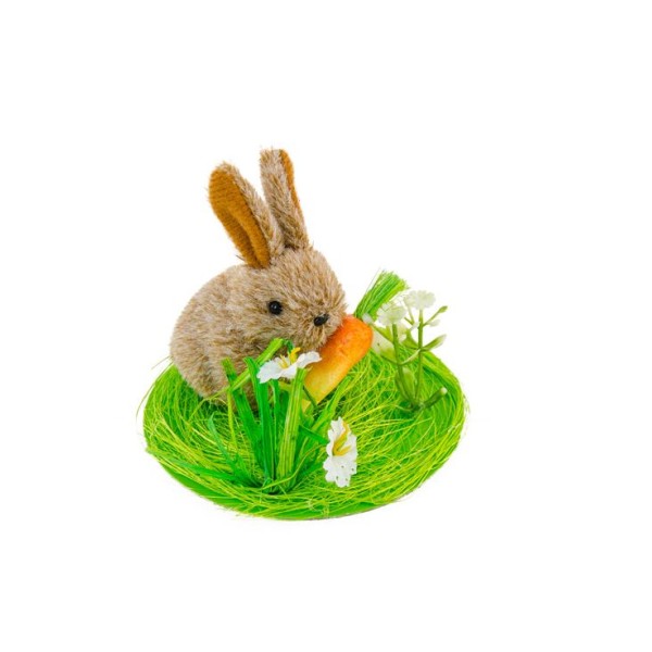 Petite déco de Pâques thème lapin carotte 9 cm - Photo n°1