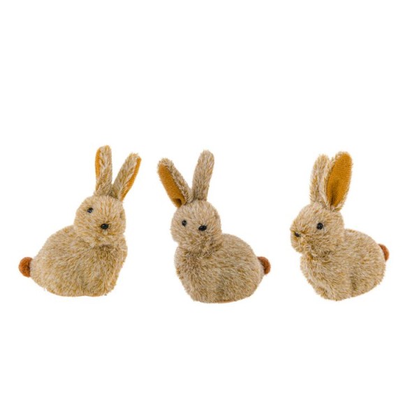 3 Petits lapins bruns assortis - Photo n°1