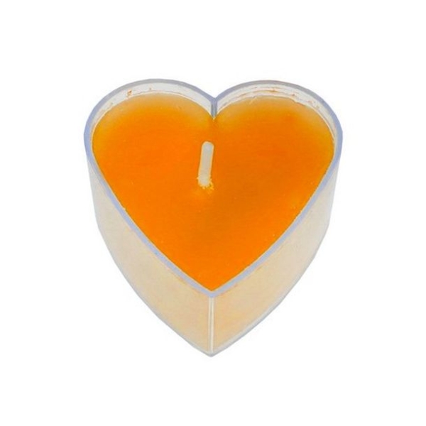 24 Bougies chauffe plat forme coeur orange - Photo n°1