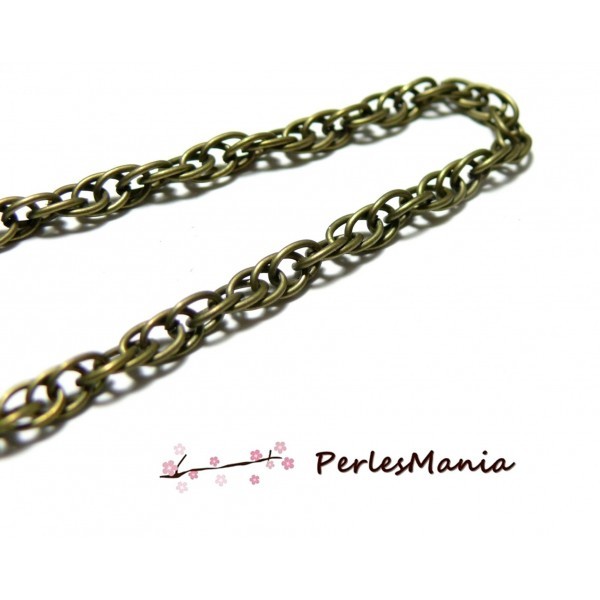 PCHP005Y PAX 5 mètres chaine double maille métal couleur Bronze - Photo n°1