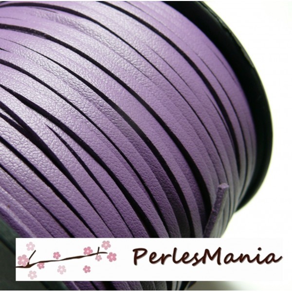 10m de cordon en suédine aspect cuir Violet PG001512 qualité - Photo n°1