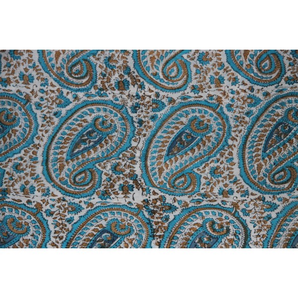 Tissu batik cashmere en voile de coton indien imprimé batik en 110 par 0.5m - Photo n°1
