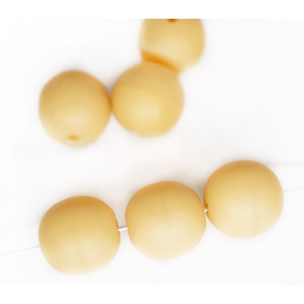 20pcs Mat Beige Marron Ivoire Opaque Ronde Druk Entretoise de Semences de Verre tchèque Perles de 8m - Photo n°1