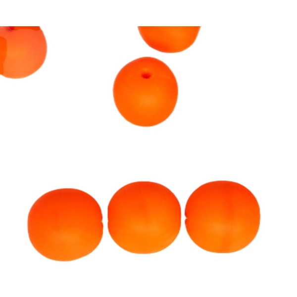 20pcs Orange Mat Opaque Ronde Druk Entretoise de Semences de Verre tchèque Perles de 8mm - Photo n°1
