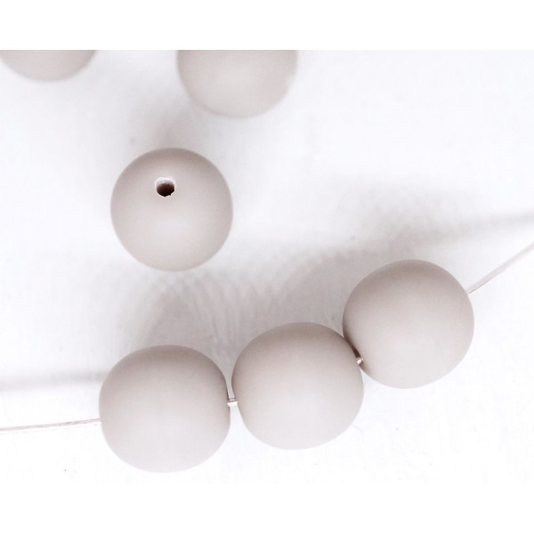 20pcs Mat Opaque Gris Opaque Ronde Druk Entretoise de Semences de Verre tchèque Perles de 8mm - Photo n°1