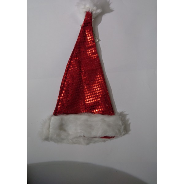 Bonnet de Noël rouge pailleté - Photo n°1