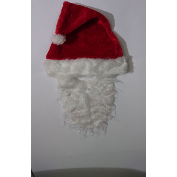 Bonnet de Noël avec une barbe blanche - Photo n°2