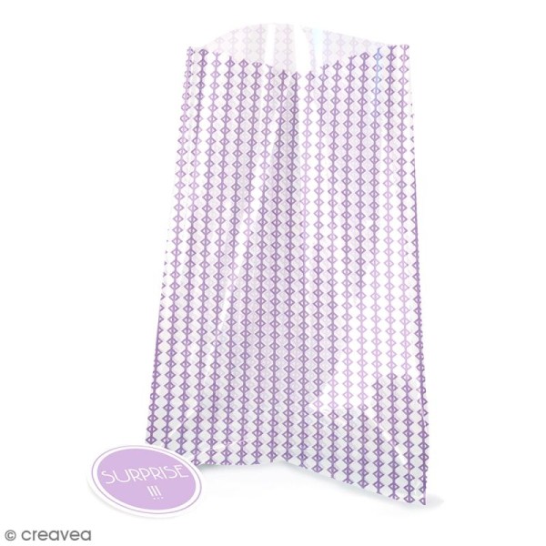 Sachets transparents avec étiquettes - Violet - Losange - 12 pcs - Photo n°1