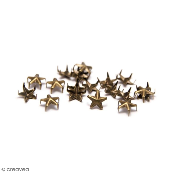 Clous à griffes - Etoiles - Bronze - 7 mm - 40 pcs - Photo n°1