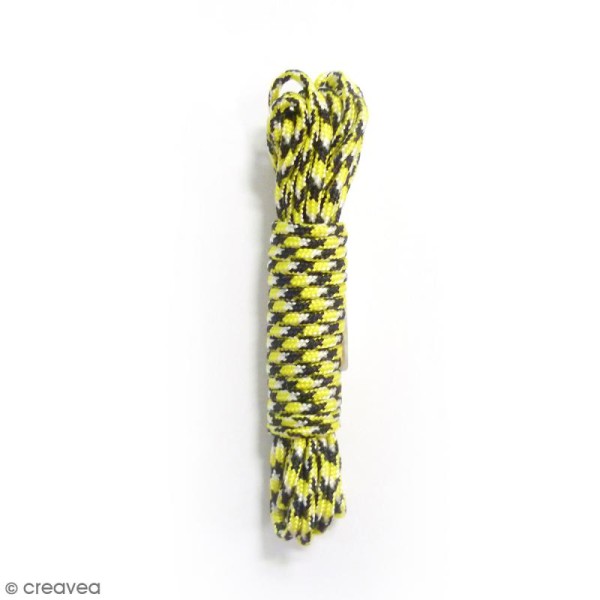 Fil Creacord bicolore - Noir & jaune Léopard - 3 m x 2 mm - Photo n°1