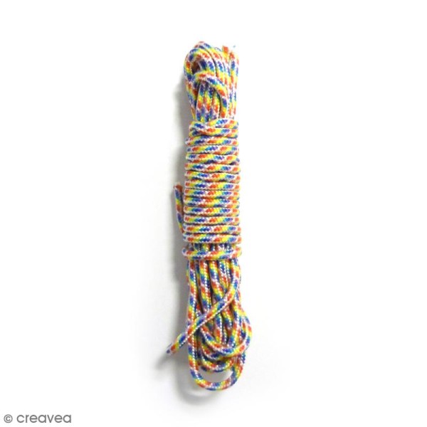 Fil Creacord bicolore - Multicolore Candy - 3 m x 2 mm - Photo n°1