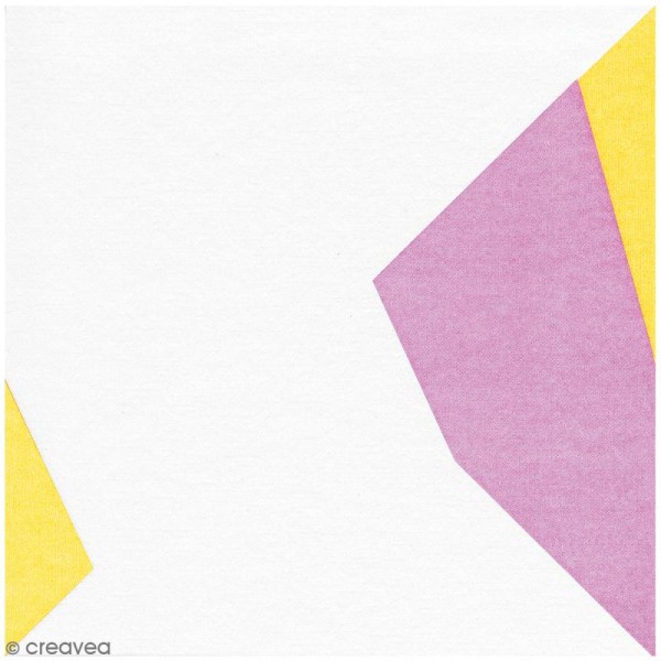 Serviette Origami Papillon à plier - Rose, blanc & jaune- 12 pcs - Photo n°2