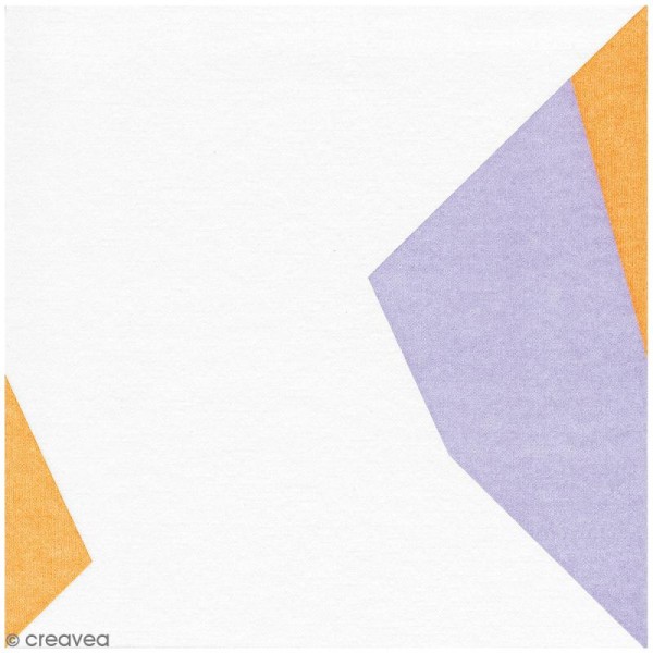 Serviette Origami Papillon à plier - Lilas, blanc et orange - 12 pcs - Photo n°2