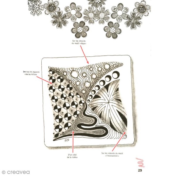 Livre dessin méditatif Zentangle - Décorations - A4 - Photo n°2