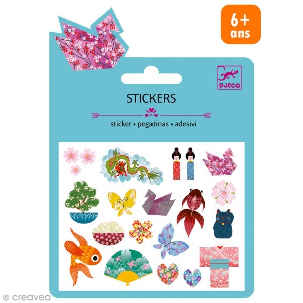 Djeco Mini stickers pailletés - Japonais - 19 pcs - Photo n°1