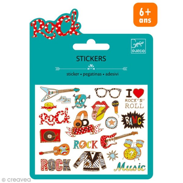 Djeco Mini stickers métalisés - Pop et Rock - 20 pcs - Photo n°1