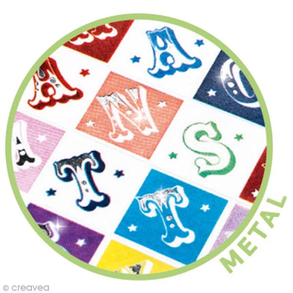 Djeco Mini stickers métalisés - Lettres Saloon - 53 pcs - Photo n°2