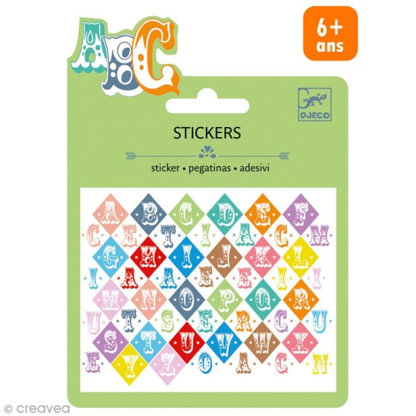 Djeco Mini stickers métalisés - Lettres Saloon - 53 pcs - Photo n°1