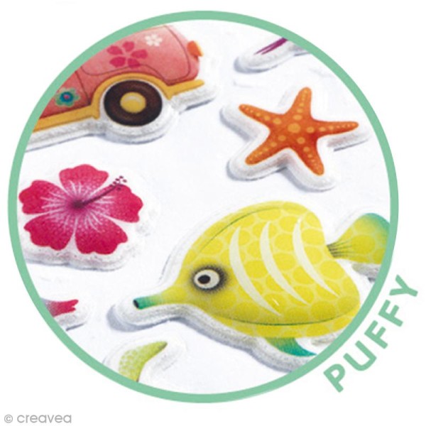 Djeco Mini stickers puffy - Hawaï - 19 pcs - Photo n°2