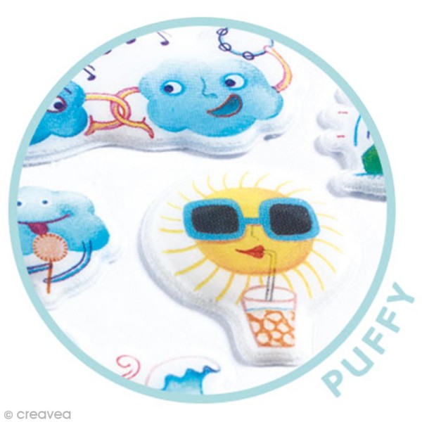 Djeco Mini stickers puffy - Météo - 19 pcs - Photo n°2