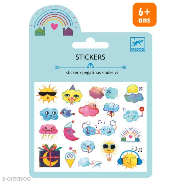 Djeco Mini stickers puffy - Météo - 19 pcs - Photo n°1
