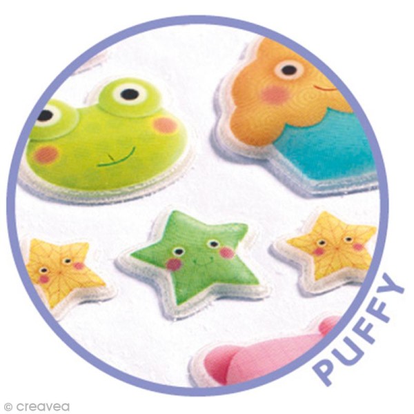 Djeco Mini stickers puffy - Kawaï - 21 pcs - Photo n°2