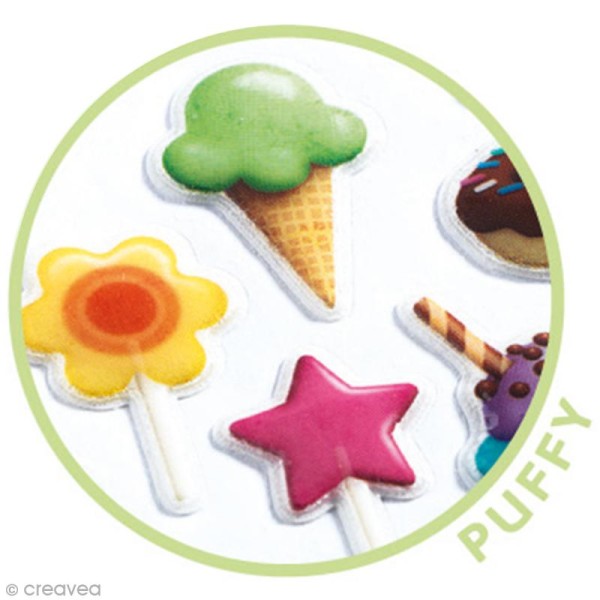Djeco Mini stickers puffy - Sucrés - 17 pcs - Photo n°2