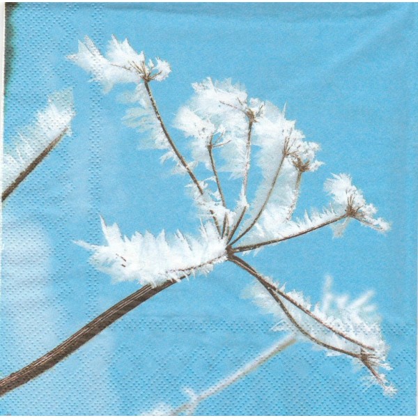 4 Serviettes en papier Fleurs de glace Format Lunch 10161-5200 IHR Decoupage Decopatch - Photo n°1