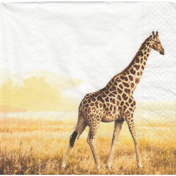 4 Serviettes en papier Girafe Savane Format Lunch Decopatch 21925 Paper+Design - Photo n°1