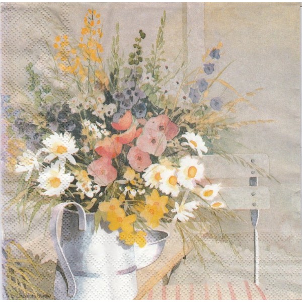 4 Serviettes en papier Bouquet de fleurs romantique Format Lunch Decoupage 13306240 Ambiente - Photo n°1