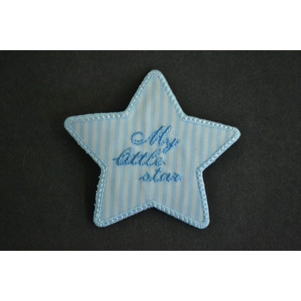Application à thermocoller étoile my little star bleu 60mm x 65mm - Photo n°1